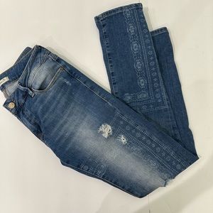 Mavi Jeans Angie Distressed Printed Skinny Jeans